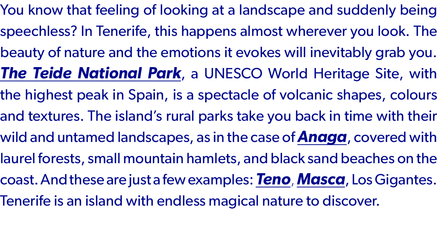 You know that feeling of looking at a landscape and suddenly being speechless? In Tenerife, this happens almost where...