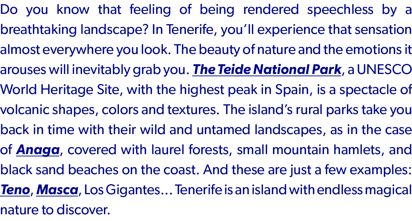 Do you know that feeling of being rendered speechless by a breathtaking landscape? In Tenerife, you’ll experience tha...